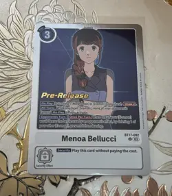 Digimon Card Game Pre-Release Foil Menoa Bellucci BT17-092 Secret Crisis AUC - Image 1