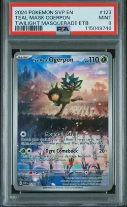 Teal Mask Ogerpon 123 Sv: Scarlet & Violet Promo Cards Holo PSA 9 - Image 1