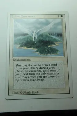 MTG Island Sanctuary x1- -Revised Edition-Lightly Played - Image 1