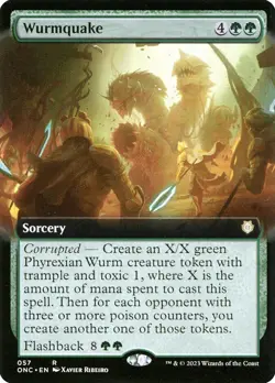 Wurmquake (057) Extended Art Phyrexia: All Will Be One Commander ONC MTG Magic - Image 1