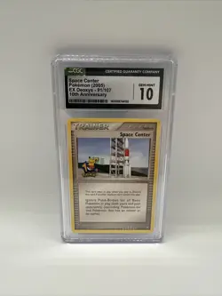 Pokemon Space Center 10th Anniversary CGC 10 91/107 - Image 1
