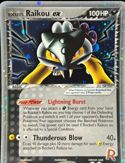 Rocket's Raikou ex 108/107 Pokemon Ex Deoxys -Holo -Secret Rare-NP/NM+ - Image 2