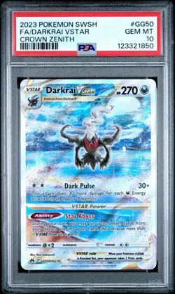 PSA 10 DARKRAI VSTAR GG50/GG70 FULL ART CROWN ZENITH POKEMON 🌑 - Image 1