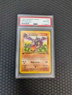 1999 Pokemon Fossil - 1st Edition - Aerodactyl Non-Holo Rare - #16 - PSA 10 - Image 1