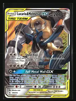 Pokemon LUCARIO & MELMETAL GX 120/214 Tag Team (SM Unbroken Bonds) NM/Near Mint - Image 1