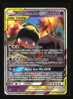 Pokemon MUK & ALOLAN MUK GX 61/214 Tag Team (SM Unbroken Bonds) NM/Near Mint - Image 1