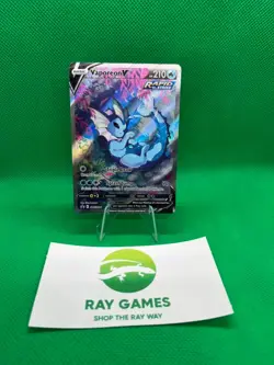 Pokemon TCG Vaporeon V SWSH181 Black Star Promo Full Art Holo MP - Image 1
