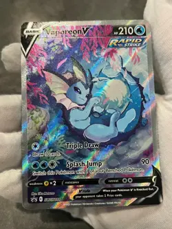Pokemon TCG Vaporeon V SWSH181 Black Star Promo Full Art Holo MP - Image 3