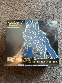 Pokemon TCG Mega Evolution Lucario POKEMON CENTER Exclusive Elite Trainer Box - Image 1
