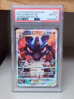 2023 POKEMON SWSH BLACK STAR PROMO #291 FULL ART/LUCARIO VSTAR PSA 10 - Image 1
