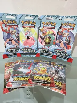 POKEMON TCG | Surging Sparks Art Set + 4 Sleeved Journey Together Packs - Image 1