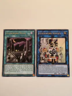 Clockwork Knight SUDA-EN050 + Clockwork Night RA03-EN071 Ultra Rare Yugioh Set - Image 1