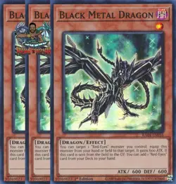 Yugioh! 3x Black Metal Dragon RA04-EN016 Super Rare 1st Ed NM - Image 1