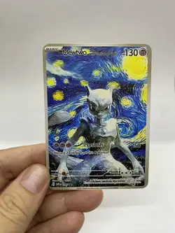 Mewtwo Van Gogh Gold Metal Pokemon Card-Collectible Gift Display！ Christmas - Image 1