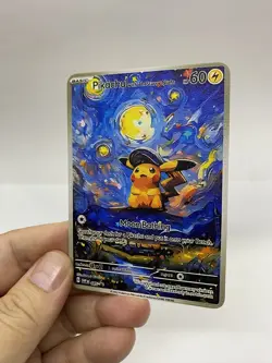 Pikachu Van Gogh Gold Metal Pokemon Card-Collectible Gift Display！ Christmas - Image 1