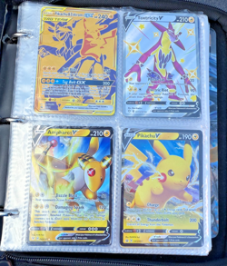 Pokemon Card Binder Lot 60+ Ultra Rares GX VMAX EX Rainbow Gold w/ Binder - Image 1