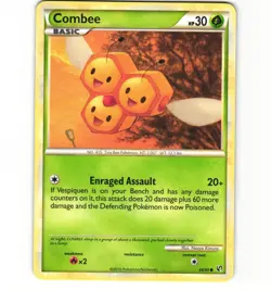 Pokemon Combee 44/90 Undaunted HGSS Non-Holo LP Card - Image 1