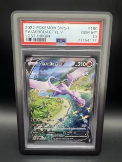 Aerodactyl V 180/196 Full Alt Art Lost Origin Pokemon - PSA 10 GEM MT - Image 1