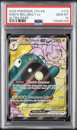 2025 POKEMON JTG EN-JOURNEY TOGETHER ULTRA RARE #172 IONO'S BELLIBOLT EX PSA 10 - Image 1