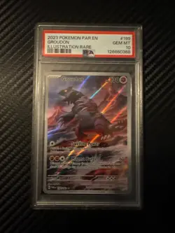 2023 POKEMON PAR EN-PARADOX RIFT ILLUSTRATION RARE #199 GROUDON PSA 10 - Image 2