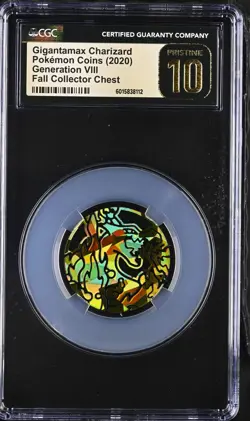 CGC Pristine 10 Gigantamax Charizard 2020 Pokemon Coins Fall Collector Chest - Image 1