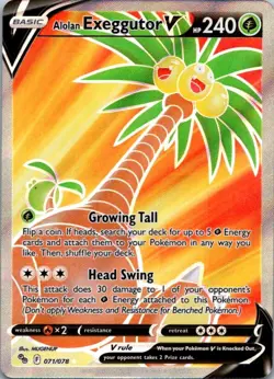 Alolan Exeggutor V (Full Art) Ultra Rare Pokemon GO 071/078 NM NM-LP - Image 1