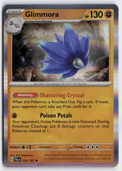 Pokemon Glimmora 126/193 Holo Rare SV02: Paldea Evolved NM - Image 1
