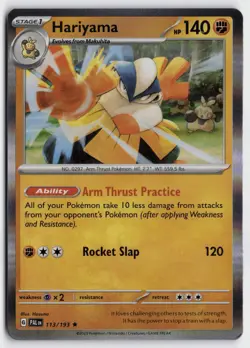 Pokemon Hariyama 113/193 Holo Rare SV02: Paldea Evolved NM - Image 1