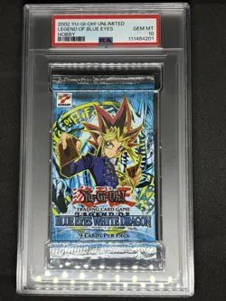 Yugioh Legend Of Blue Eyes White Dragon LOB Booster Pack Unlimited PSA 10 Gem - Image 1