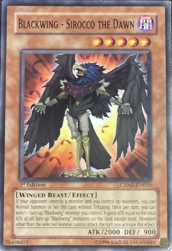 Blackwing - Sirocco the Dawn - CRMS-EN010 - 1st Edition - COMMON YuGiOh TCG Card - Image 1