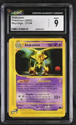 CGC 9 MINT Alakazam 2003 Skyridge 2/144 Pokemon Card - Image 1