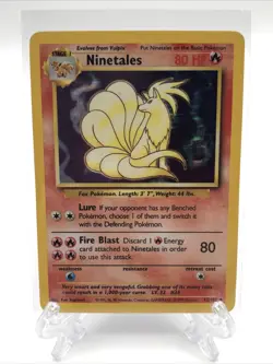 Pokemon Ninetales Unlimited Base Set Holo Trading Card MP - Image 1