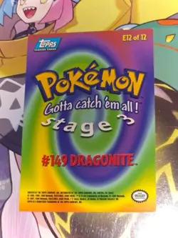 Topps Dragonite #149 Pokemon Non Holo E12 Of 12 Trading Card Mint - Image 2