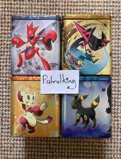 4 x Empty Pokemon Stacking Tins - TCG - USED - (No Packs, No Cards) - Umbreon. - Image 1