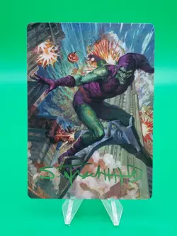 MTG Spider-Man Green Goblin Art Card 26/54 Gold-Stamped Signature Scott Fischer - Image 1