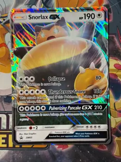 Snorlax GX SM05 Sun & Moon Black Star Promo Holo Pokemon Card LP Jumbo - Image 1
