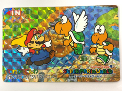 LP Nintendo SUPER MARIO WORLD Card No.12 Mario vs Koopa Troopa Prism Holo JAPAN - Image 1