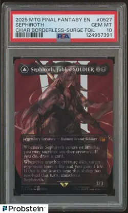 2025 MTG Final Fantasy EN Borderless Surge Foil #0527 Sephiroth PSA 10 GEM MINT - Image 1