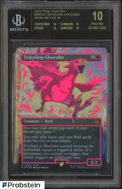 2025 MTG Final Fantasy #0551b Traveling Chocobo Noen Ink Foil BGS 10 BLACK LABEL - Image 1