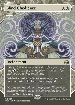 Blind Obedience Borderless Regular - Wilds Of Eldraine: Enchanting Tales MTG-NM - Image 1