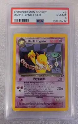 2000 Pokemon Dark Hypno 9 Team Rocket Holo Rare PSA 8 - Image 3