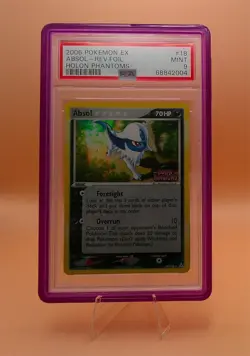 Pokemon TCG Absol Holon Phantoms 18/110 Stamped Rev. Holo PSA 9 With GradedGuard - Image 1