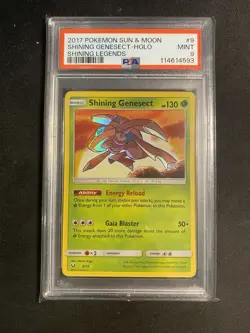 2017 POKEMON SUN & MOON SHINING LEGENDS #9 SHINING GENESECT-HOLO PSA 9 - Image 1