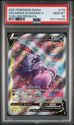 Pokemon TCG: Galarian Slowking V 179/198 Chilling Reign Alt Art PSA 10 GEM MINT - Image 1