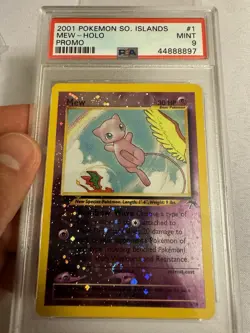 2001 Pokemon Mew Reverse Holo SWIRL Southern Islands Promo 1/18 PSA 9 Mint! WOTC - Image 1
