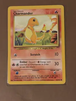 Charmander 46/102 Base Set Pokemon Tcg mp Condition Vintage - Image 1