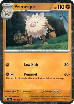 Primeape - 107/193 - Cosmos Holo Exclusive Paldea Evolved Promo Pokemon - NM/M! - Image 1