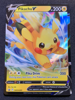 Pikachu V Pokemon Sword & Shield SWSH285 Black Star Promo NM - Image 1