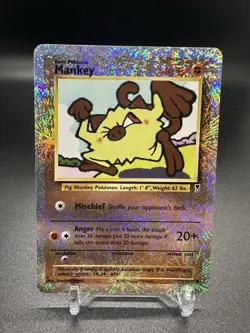 2002 Pokemon Legendary Collection Mankey 81/110 Reverse Holo Rare - WOTC Vintage - Image 1