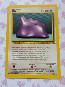 Ditto 18/62 Pokemon TCG Fossil Set Non-Holo - Image 1